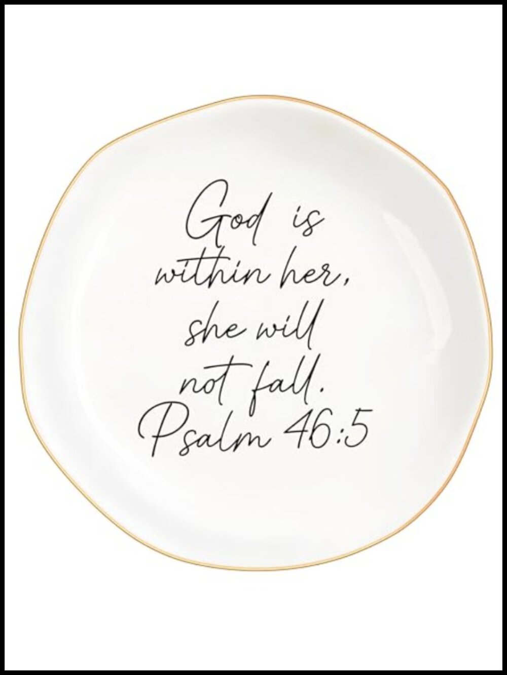 Ceramic Jewelry Dish Trinket Tray Bible Verse Floral Christian Gift Women